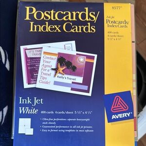 New- Avery Ink Jet White Postcards